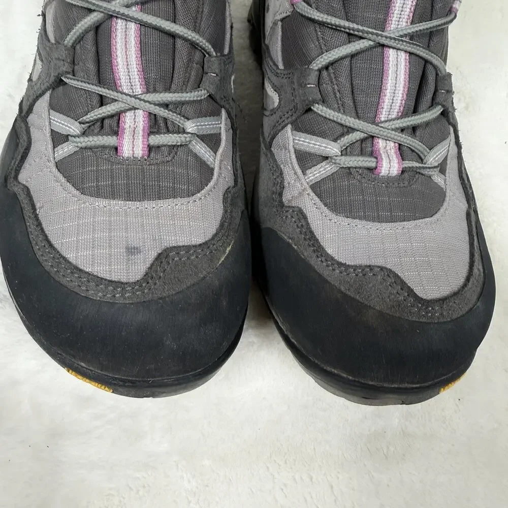 Asolo Women’s Waterproof Hiking Boots Gray Pink Vibrant Mid Ankle Size 9